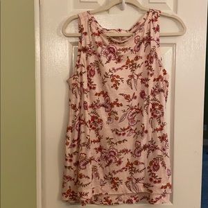 Brand new Loft pink, floral shell